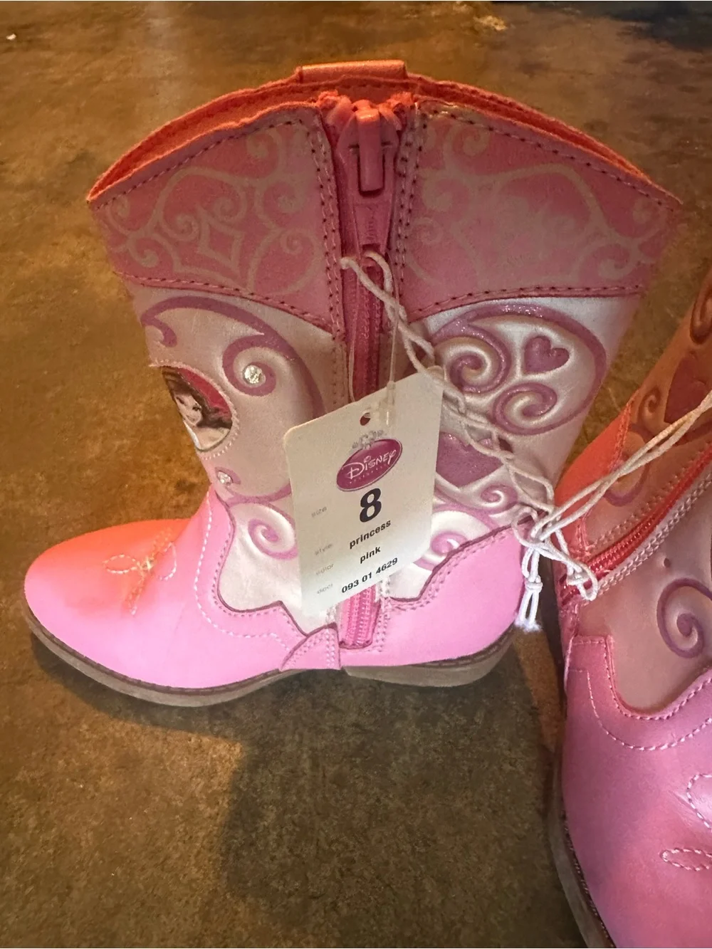 DISNEY PINK PRINCESS WESTERN BOOTS FOR KIDS